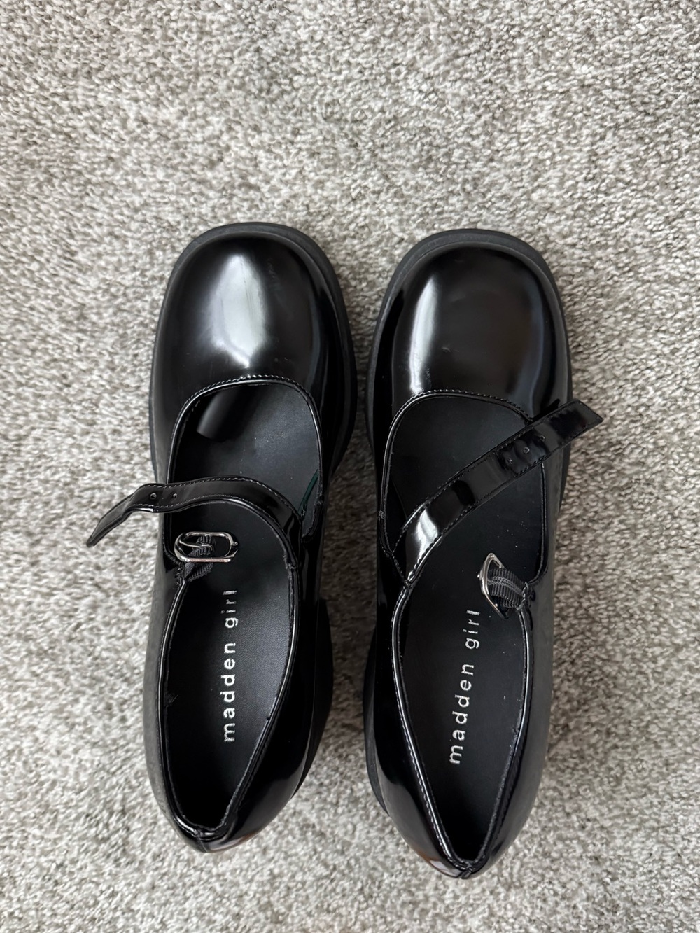Madden Girl Black Patent Mary Jane Clog Mules